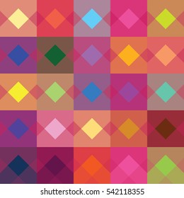 Seamless pattern. Scottish cell. Colorful background with rhombuses and quadrants