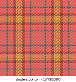 Nahtloses Muster von schottischem Tartan Plaid. Wiederholbarer Hintergrund mit Textur des Textes. Flacher Vektorhintergrund aus gestreiftem Stoffdruck.