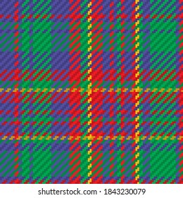 Seamless pattern of scottish tartan plaid. Repeatable background with check fabric texture. Flat vector backdrop of striped textile print.