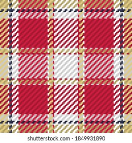 Seamless pattern of scottish tartan plaid. Repeatable background with check fabric texture. Flat vector backdrop of striped textile print.