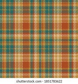 Seamless pattern of scottish tartan plaid. Repeatable background with check fabric texture. Flat vector backdrop of striped textile print.