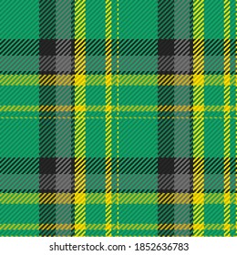 Seamless pattern of scottish tartan plaid. Repeatable background with check fabric texture. Flat vector backdrop of striped textile print.