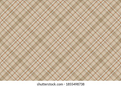 Seamless pattern of scottish tartan plaid in beige. Repeatable background with check fabric texture. Flat vector backdrop of striped textile print.