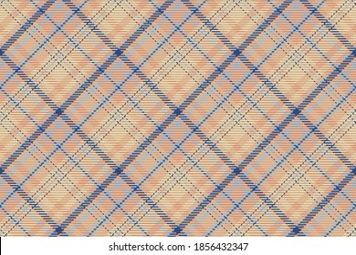 Seamless pattern of scottish tartan plaid. Repeatable background with check fabric texture. Flat vector backdrop of striped textile print.