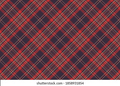 Seamless pattern of scottish tartan plaid. Repeatable background with check fabric texture. Flat vector backdrop of striped textile print.