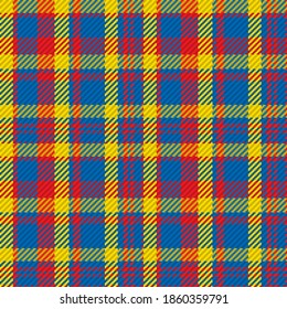 Patrón sin foco de platija escocesa. Madras de fondo repetible con textura de tela de comprobación. Fondo vectorial plano de la impresión textil rayada.