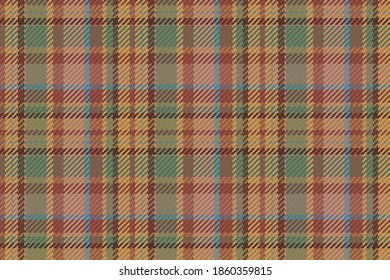 Seamless pattern of scottish tartan plaid. Repeatable background with check fabric texture. Flat vector backdrop of striped textile print.