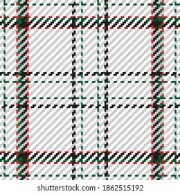 Seamless pattern of scottish tartan plaid in white. Repeatable background with check fabric texture. Flat vector backdrop of striped textile print.