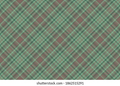 Patrón sin foco de mancha escocesa en verde. Fondo repetible con textura de tela de comprobación. Fondo vectorial plano de la impresión textil rayada.