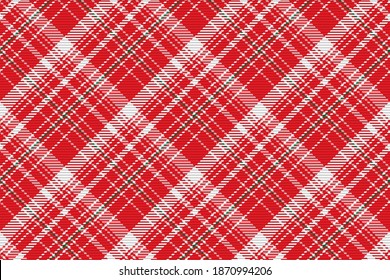 Seamless pattern of scottish tartan plaid. Repeatable background with check fabric texture. Flat vector backdrop of striped textile print.