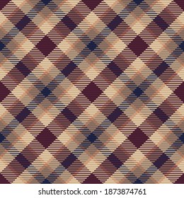 Seamless pattern of scottish tartan plaid. Repeatable background with check fabric texture. Flat vector backdrop of striped textile print.
