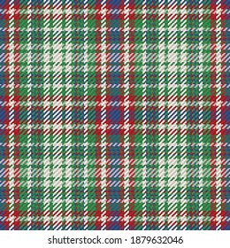 Seamless pattern of scottish tartan plaid. Repeatable background with check fabric texture. Flat vector backdrop of striped textile print.