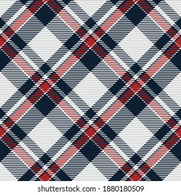 Seamless pattern of scottish tartan plaid. Repeatable background with check fabric texture. Flat vector backdrop of striped textile print.