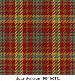 Seamless pattern of scottish tartan plaid. Repeatable background with check fabric texture. Flat vector backdrop of striped textile print.