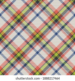 Seamless pattern of scottish tartan plaid. Repeatable background with check fabric texture. Flat vector backdrop of striped textile print.