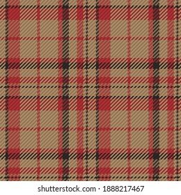 Seamless pattern of scottish tartan plaid. Repeatable background with check fabric texture. Flat vector backdrop of striped textile print.