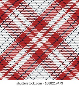 Nahtloses Muster von schottischem Tartan Plaid. Wiederholbarer Hintergrund mit Textur des Textes. Flacher Vektorhintergrund aus gestreiftem Stoffdruck.