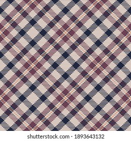 Seamless pattern of scottish tartan plaid. Repeatable background with check fabric texture. Flat vector backdrop of striped textile print.
