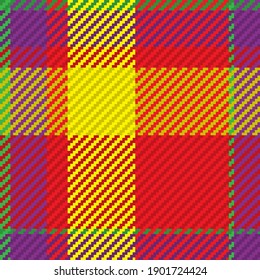 Patrón sin foco de platija escocesa. Fondo repetible con textura de tela de comprobación. Fondo vectorial plano de la impresión textil rayada.