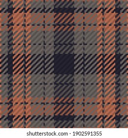 Seamless pattern of scottish tartan plaid. Repeatable background with check fabric texture. Flat vector backdrop of striped textile print.