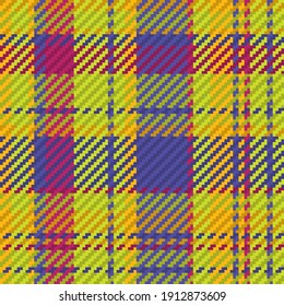 Seamless pattern of scottish tartan plaid. Repeatable background with check fabric texture. Flat vector backdrop of striped textile print.
