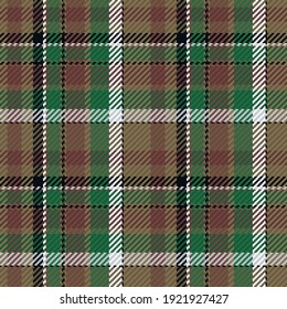 Seamless pattern of scottish tartan plaid. Repeatable background with check fabric texture. Flat vector backdrop of striped textile print.