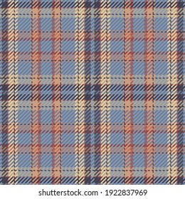 Seamless pattern of scottish tartan plaid. Repeatable background with check fabric texture. Flat vector backdrop of striped textile print.