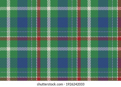 Seamless pattern of scottish tartan plaid. Repeatable background with check fabric texture. Flat vector backdrop of striped textile print.
