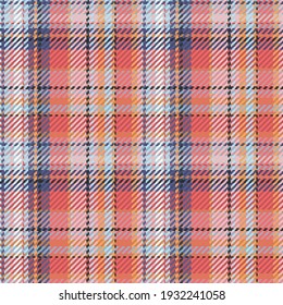 Seamless pattern of scottish tartan plaid. Repeatable background with check fabric texture. Flat vector backdrop of striped textile print.