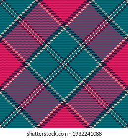 Seamless pattern of scottish tartan plaid. Repeatable background with check fabric texture. Flat vector backdrop of striped textile print.