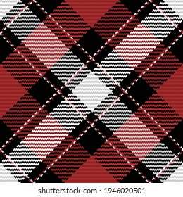 Seamless pattern of scottish tartan plaid. Repeatable background with check fabric texture. Flat vector backdrop of striped textile print.