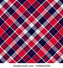 Seamless pattern of scottish tartan plaid. Repeatable background with check fabric texture. Flat vector backdrop of striped textile print.
