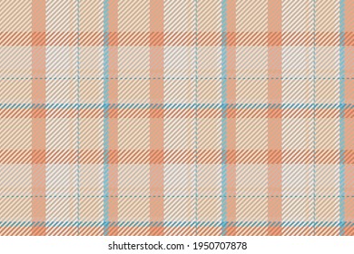 Seamless pattern of scottish tartan plaid. Repeatable background with check fabric texture peach color. Flat vector backdrop of striped textile print.