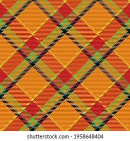 Seamless pattern of scottish tartan plaid. Repeatable background with check fabric texture. Flat vector backdrop of striped textile print.