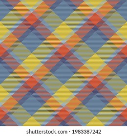 Seamless pattern of scottish tartan plaid. Repeatable background with check fabric texture. Flat vector backdrop of striped textile print.