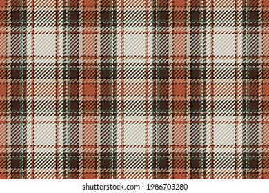 Seamless pattern of scottish tartan plaid. Repeatable background with check fabric texture. Flat vector backdrop of striped textile print.