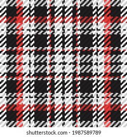 Nahtloses Muster von schottischem Tartan Plaid. Wiederholbarer Hintergrund mit Textur des Textes. Flacher Vektorhintergrund des gestreiften Stoffdrucks.