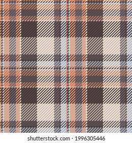Seamless pattern of scottish tartan plaid. Repeatable background with check fabric texture. Flat vector backdrop of striped textile print.