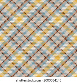Seamless pattern of scottish tartan plaid. Repeatable background with check fabric texture. Flat vector backdrop of striped textile print.