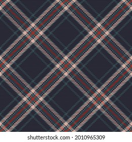 Seamless pattern of scottish tartan plaid. Repeatable background with check fabric texture. Flat vector backdrop of striped textile print.