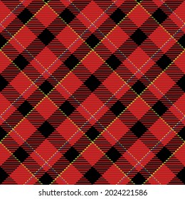 Seamless pattern of scottish tartan plaid. Repeatable background with check fabric texture. Flat vector backdrop of striped textile print.