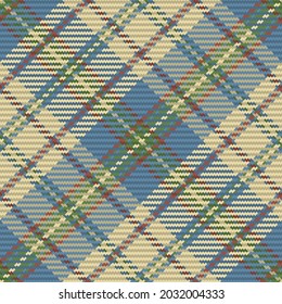 Seamless pattern of scottish tartan plaid. Repeatable background with check fabric texture. Flat vector backdrop of striped textile print.