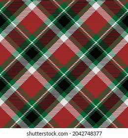 Seamless pattern of scottish tartan plaid. Repeatable background with check fabric texture. Flat vector backdrop of striped textile print.