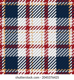 Seamless pattern of scottish tartan plaid. Repeatable background with check fabric texture. Flat vector backdrop of striped textile print.