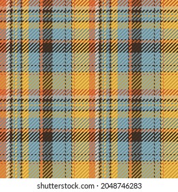 Seamless pattern of scottish tartan plaid. Repeatable background with check fabric texture. Flat vector backdrop of striped textile print.