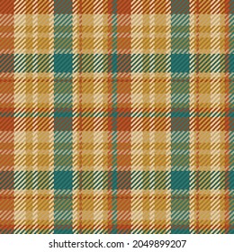 Seamless pattern of scottish tartan plaid. Repeatable background with check fabric texture. Flat vector backdrop of striped textile print.