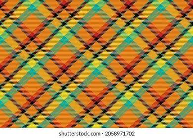 Seamless pattern of scottish tartan plaid. Repeatable background with check fabric texture. Flat vector backdrop of striped textile print.