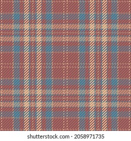 Seamless pattern of scottish tartan plaid. Repeatable background with check fabric texture. Flat vector backdrop of striped textile print.