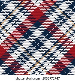 Seamless pattern of scottish tartan plaid. Repeatable background with check fabric texture. Flat vector backdrop of striped textile print.