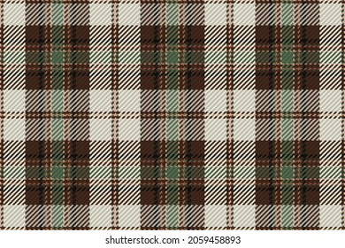 Seamless pattern of scottish tartan plaid. Repeatable background with check fabric texture. Flat vector backdrop of striped textile print.